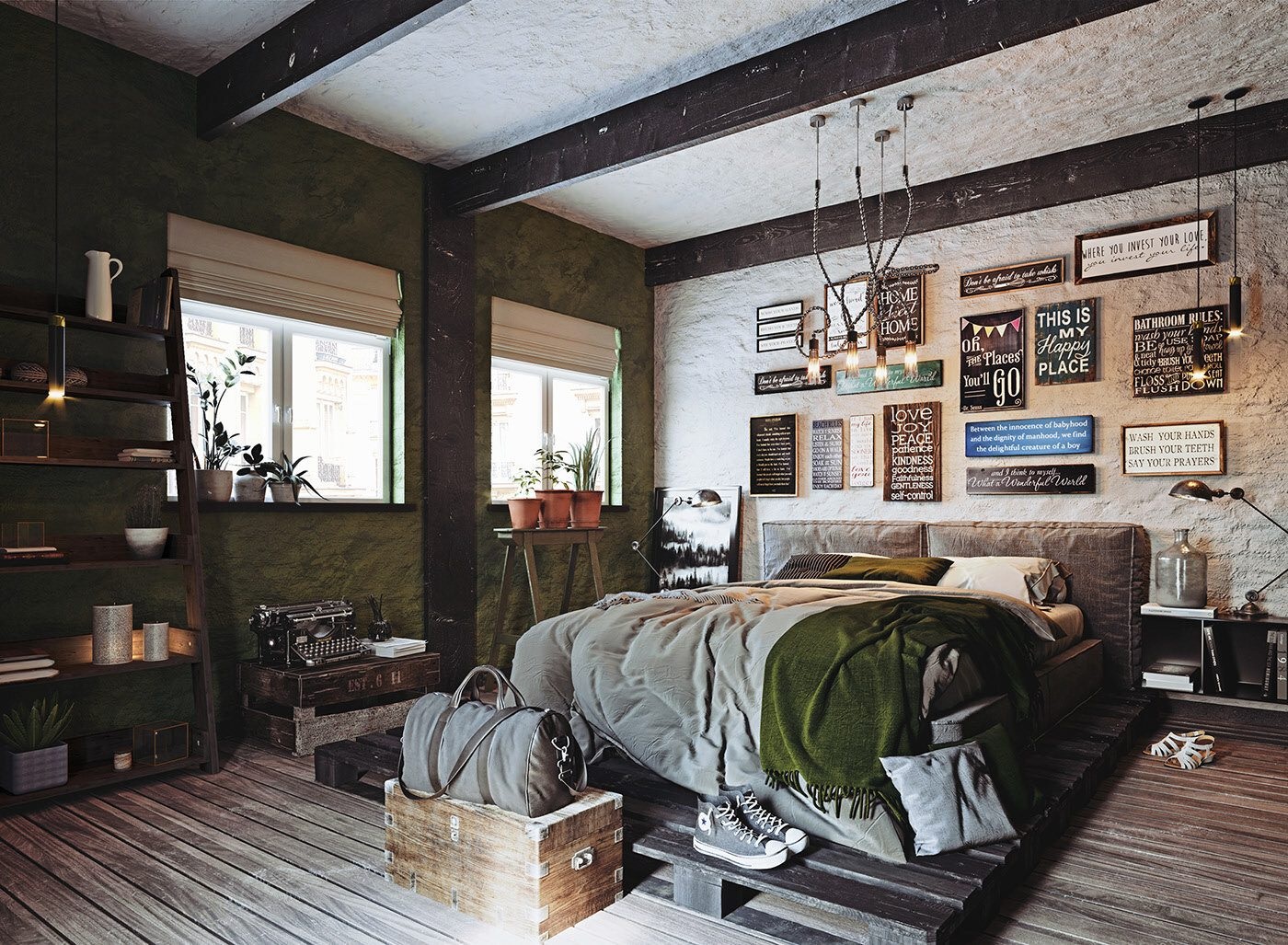 Trang trí phòng ngủ vintage