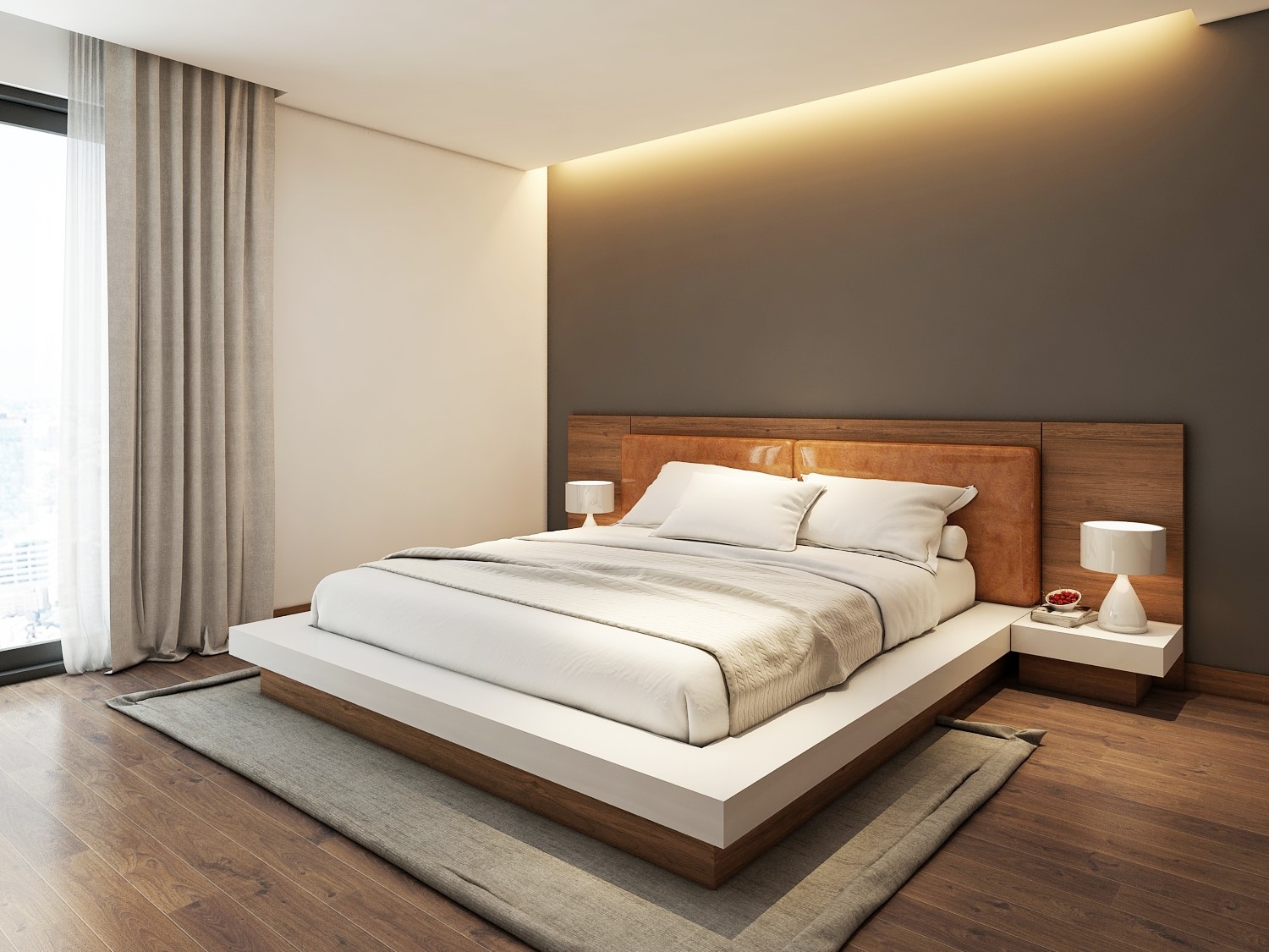 Mẫu giường gỗ trắng, giường gỗ tự nhiên sơn trắng đẹp