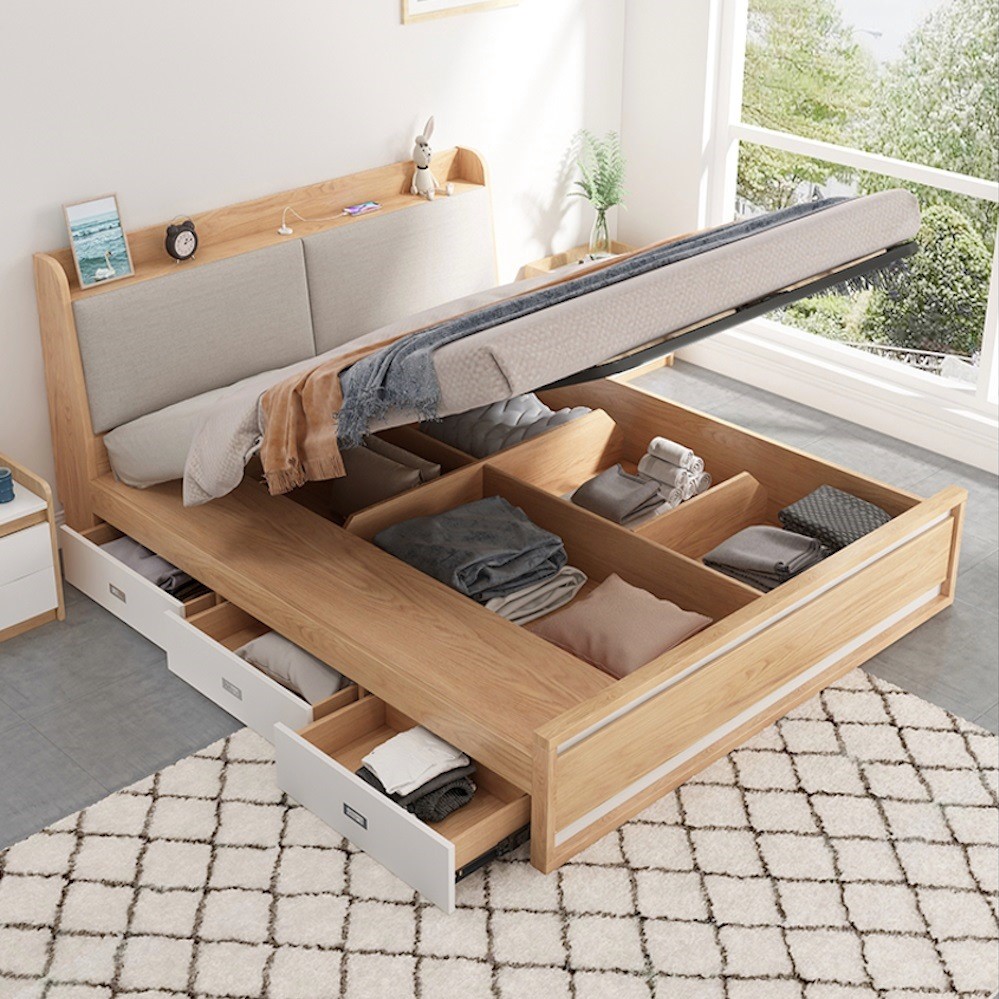 Những mẫu giường gỗ có ngăn kéo đẹp