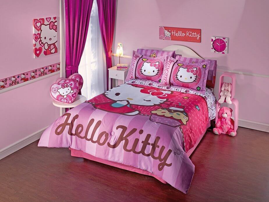 Phòng ngủ Hello Kitty màu hồng